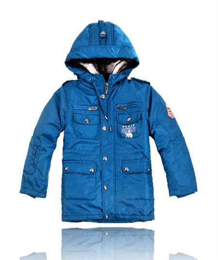Duck Feather & Nylon Blue Long Sleeve Children's Jackets