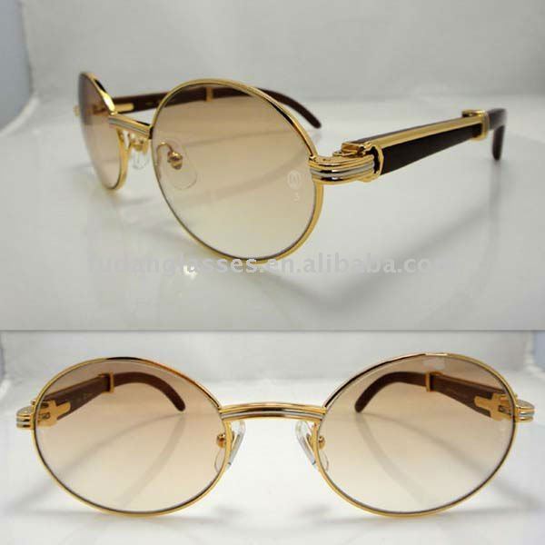 Wooden Frame Original Authentic Light Golden Sunglasses