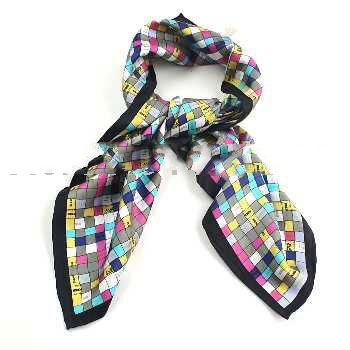 Square Shape With Lattice Cotton & Polyester Scarves
