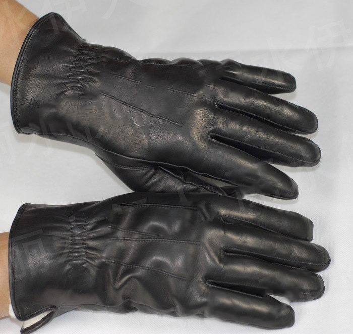 Genuine Leather Black Waterproof Gloves & Mittens