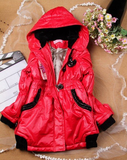 With Micky Mouse On The Back Long Sleeve Red Baby Jackets & Coats