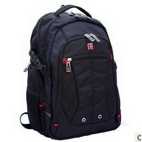 Black With Many Layers Zippers Laptop Backpacks