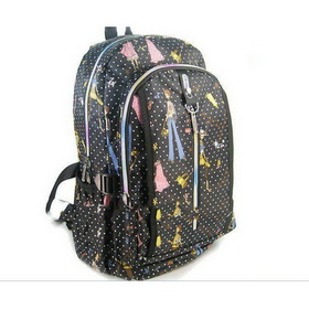 Students Nylon Zipper Broken Beautiful Cakes Backpack