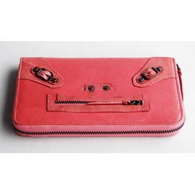 Pink With Zipper Rectangular Shape Wallets
