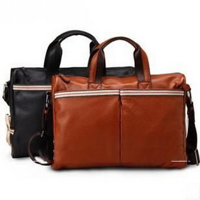 One Shoulder With Zipper Rectangular Shape Leather Briefcases