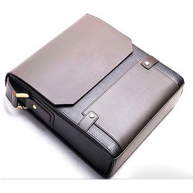 With Buttons Coffee Square Shape Leather Briefcases