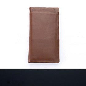 Grain Leather Brown Rectangular Shape Wallets