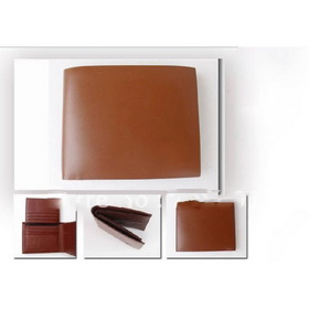 Orange With Many Pockets Leather Men's Wallets