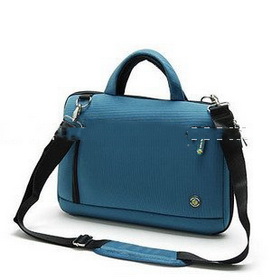 Blue Nylon With Zippers Laptop Bags