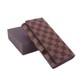 Rectangular Shape Lattice Leather Coin Purses
