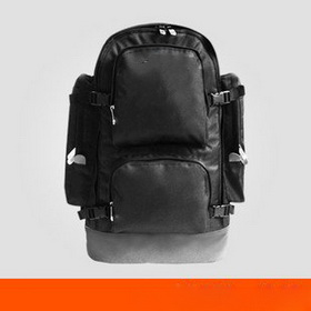 Black Leather & Nylon With Buttons Hydration Backpack