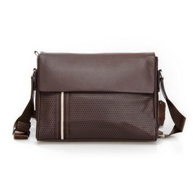 Brown Rectangular Shape With Many Holes Leather Briefcases