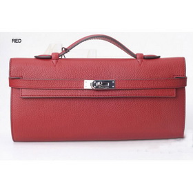 Genuine Leather Red With A Handle Wallets