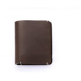 Dark Brown Leather Square Shape Men's Wallets