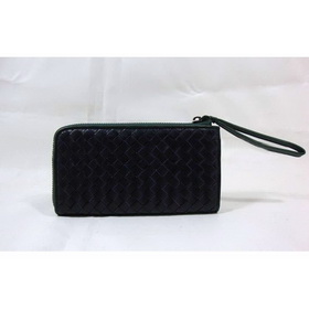 Black Genuine Leather Sheep Skin Fashion Zipper Wallet