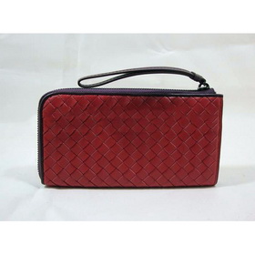 Genuine Leather Red With Zipper Wallets