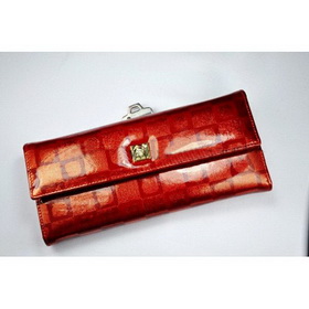 Red Leather Rectangular Shape Card Holder