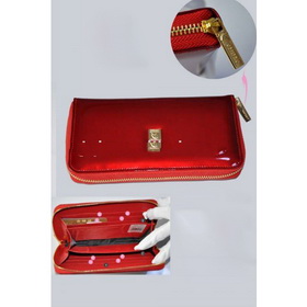 Red Rectangular Shape With Zipper Card Holder