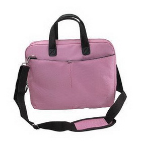 Light Pink Nylon With Zippers Laptop Bags