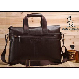 Black With Zipper Square Shape Leather Briefcases