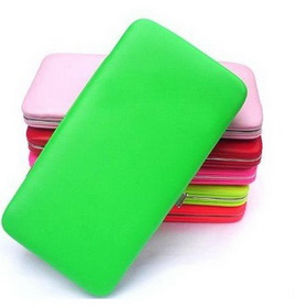Rectangular Shape Leather With A Button Wallets