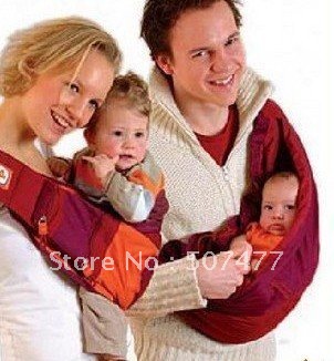 One Shoulder Nylon & Cotton Dark Red Baby Bag