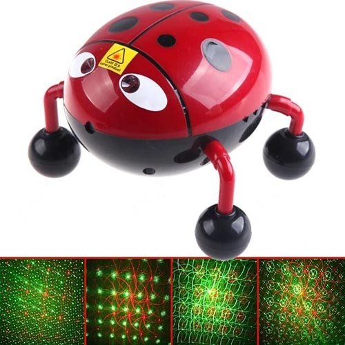 Red With Four Wheels Plastic Music Stage Laser Projector Light