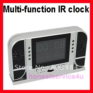 Digital Video Camera With Many Buttons Black & Silver Multifunction Clock