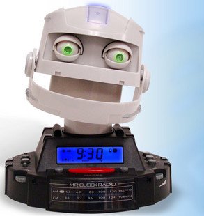LCD Backlit Display Radio Talking Robot Alarm Clock
