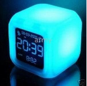 Blue Square Shape One Touch Table Clocks