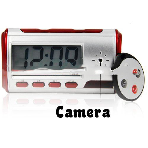 With Light Red & Silver With Buttons Table Clocks