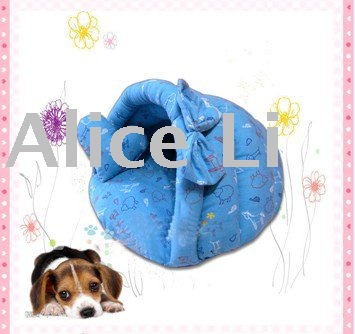 Cute Bowknot Cotton Pet Hamburger / Dog's Favorite Winter Beds