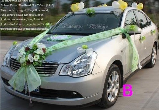 Organza Ring Type Decoration Wedding Flower for Wedding Limousine