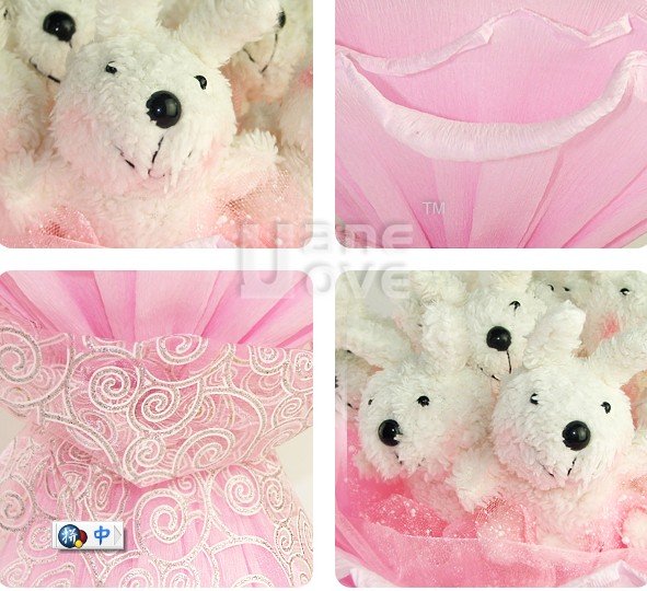 Pink Rabbit Birthday Valentine Decorative Flowers