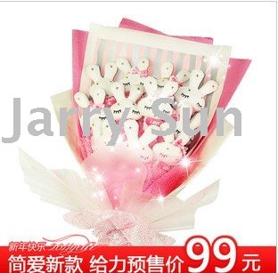 Pink Rabbit Birthday Valentine Decorative Flowers