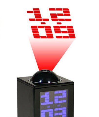 180 Degree Rotation Projector Plastic LED Alarm Clock
