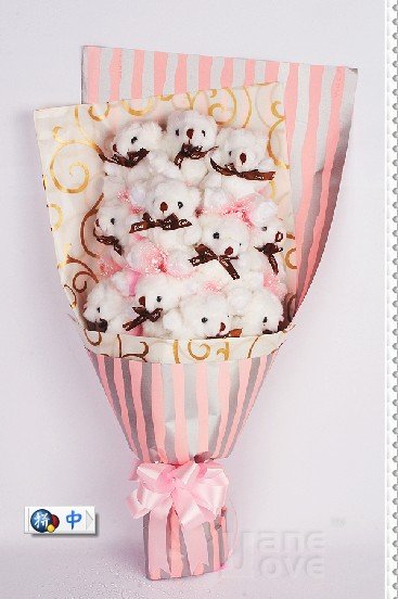Pink Organza Rabbit Birthday Valentine Decorative Flowers