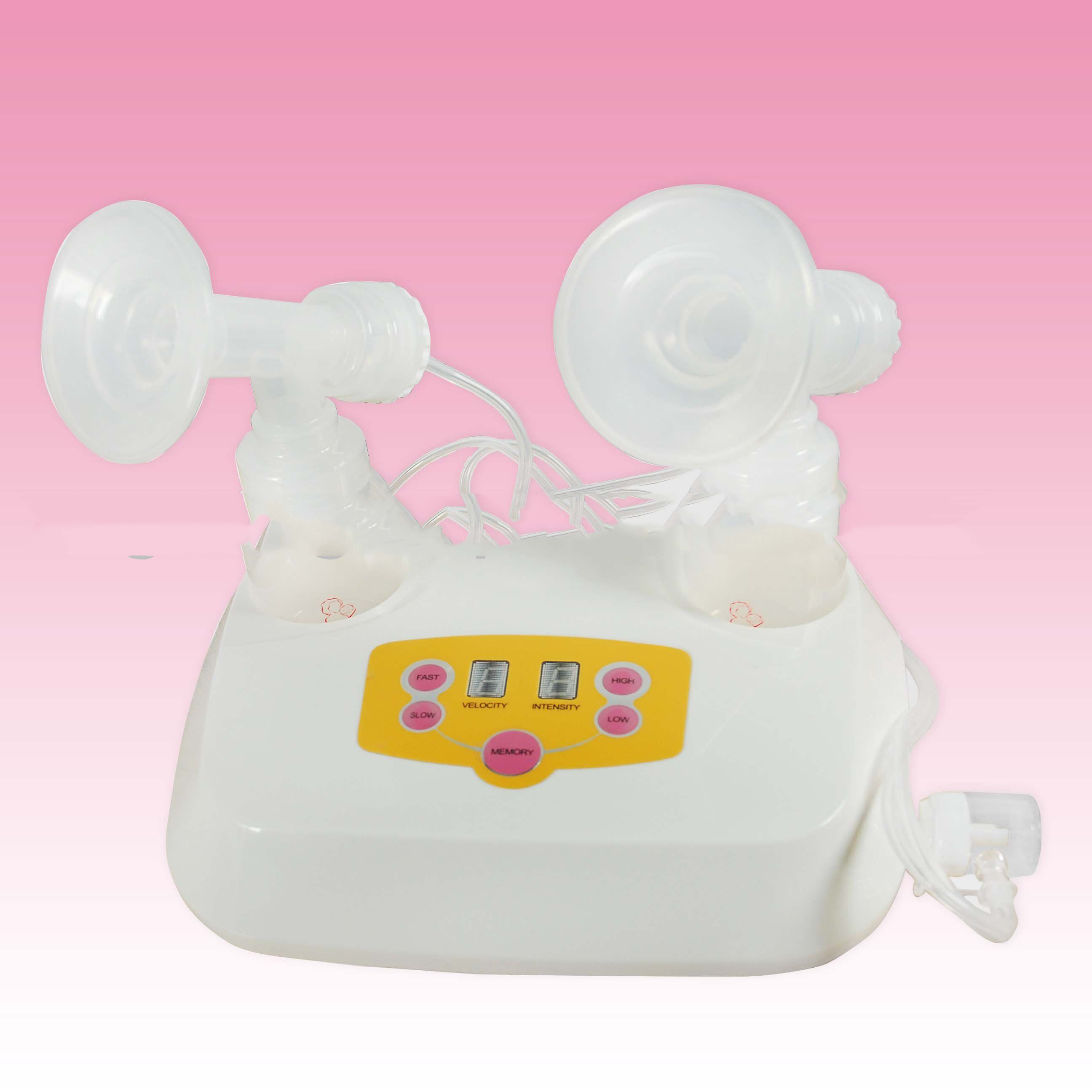 White Silicone With Buttons Double Electric Breast Pump