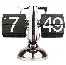 12 Hour Internal Gear Operated Black Flip Down Clock
