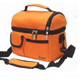 Orange Nylon & Polyester With Zippers Cooler Bags