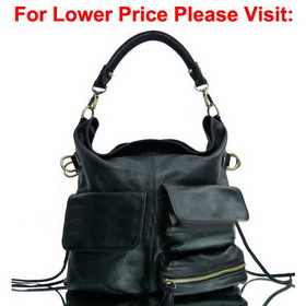 Leather Black With Zippers Diaper Bags
