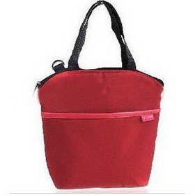 Red Polyster Zipper Folding Picnic Cooler Bag