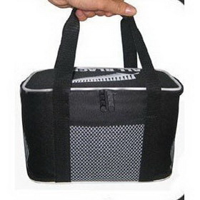Black Polyster Zipper Folding Picnic Cooler Bag