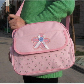 Pink With Bow Polyester & Nylon Diaper Bags