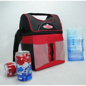 Red and Black Polyster Picnic Wine Ice Bag
