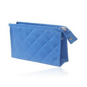 Blue Lattice With Zipper Cosmetic Bags & Cases