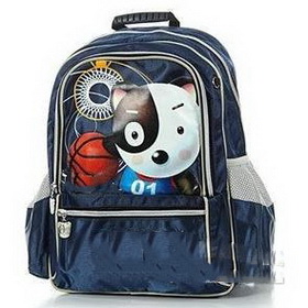 Blue With Zippers Nylon School Bags