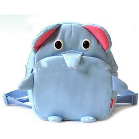 Gray With Zipper Leather & Nylon School Bags