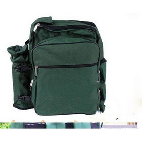 Green Polyster Zipper Folding Tote Picnic Bag