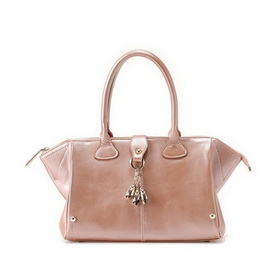 Genuine Leather Pink With Zippers Promotional Bags